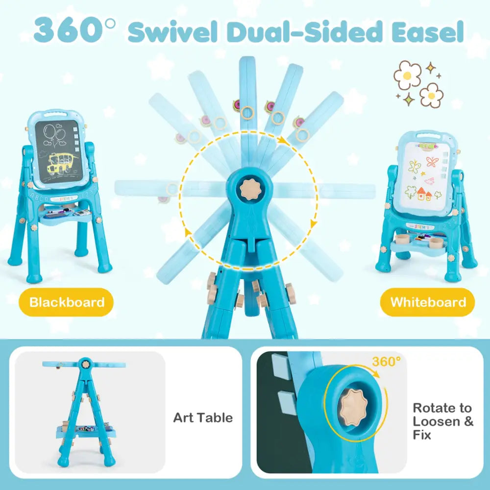 Art Easel for Kids with Adjustable Height-Green - Green - Art Easels
