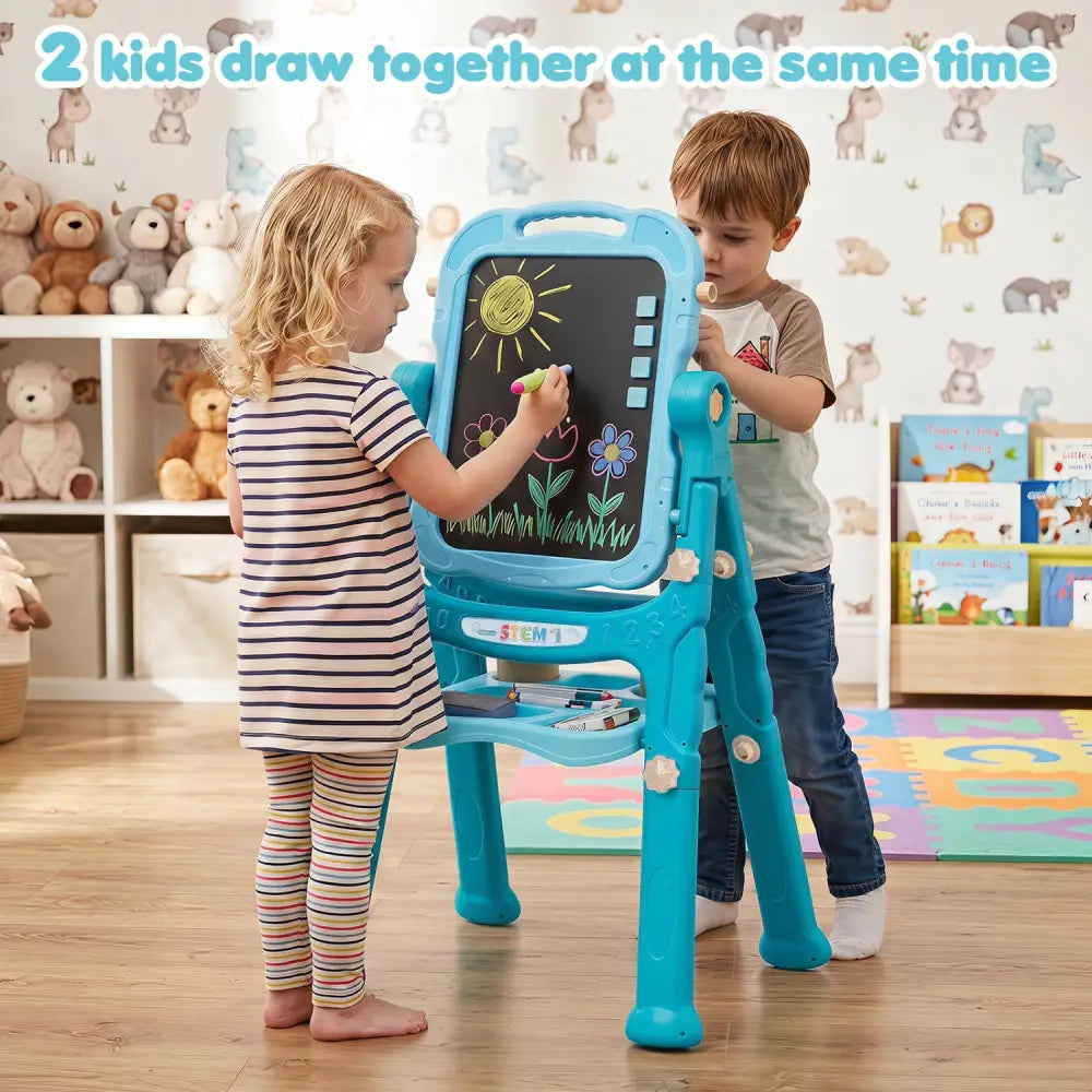 Art Easel for Kids with Adjustable Height-Green - Green - Art Easels