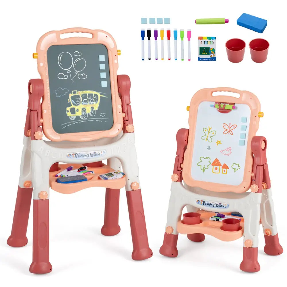 Art Easel for Kids with Adjustable Height-Pink - Pink - Art Easels