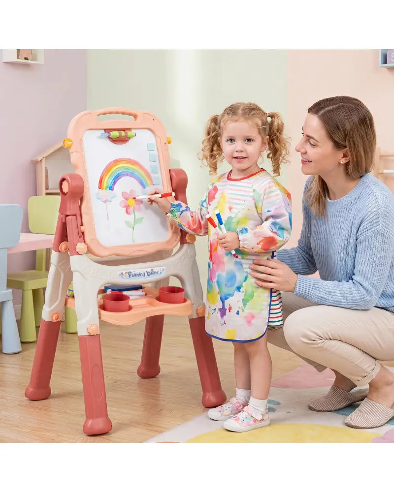 Art Easel for Kids with Adjustable Height-Pink - Pink - Art Easels