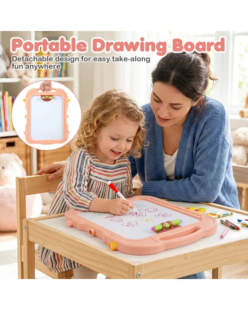 Art Easel for Kids with Adjustable Height-Pink - Pink - Art Easels