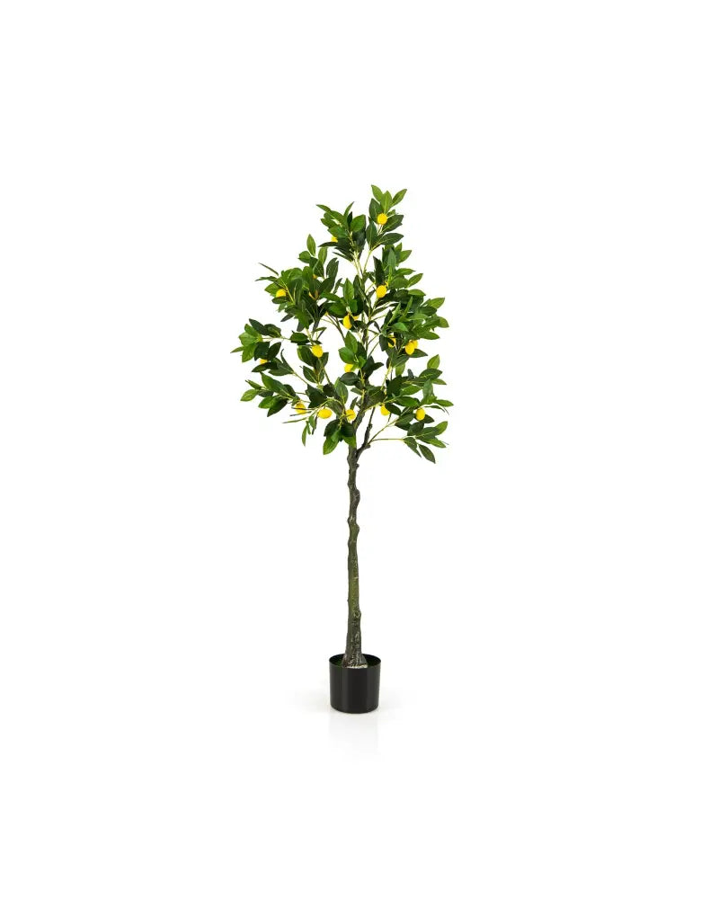 Artificial Lemon Tree 2.6/4/5.2 Feet Tall Fake Lemon Plant wuth Lemon Fruits-5.2 ft - Faux Plants