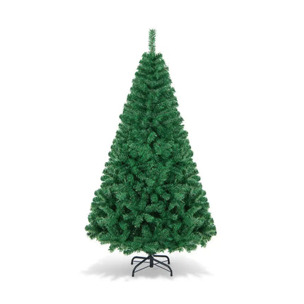 Artificial PVC Hinged Christmas Tree with Solid Metal Stand-6 ft - Green - Christmas Tree