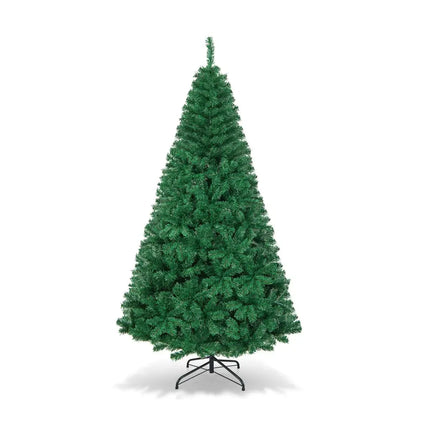 Artificial PVC Hinged Christmas Tree with Solid Metal Stand-7 ft - Green - Christmas Tree
