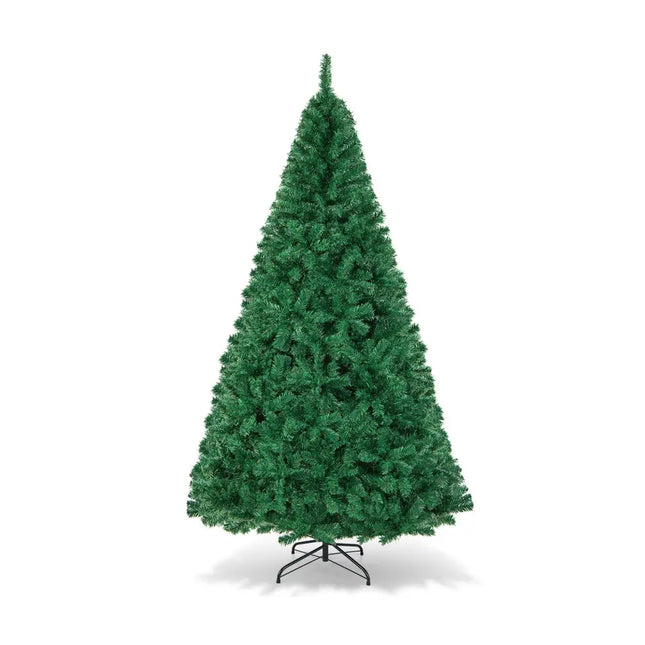 Artificial PVC Hinged Christmas Tree with Solid Metal Stand-8 ft - Green - Christmas Tree