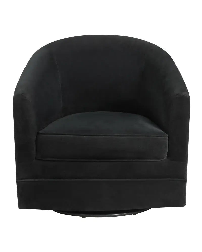 Assembly Accent Chair with 360-Degree Swivel Metal Base for Living Room - Black - Accent Chairs