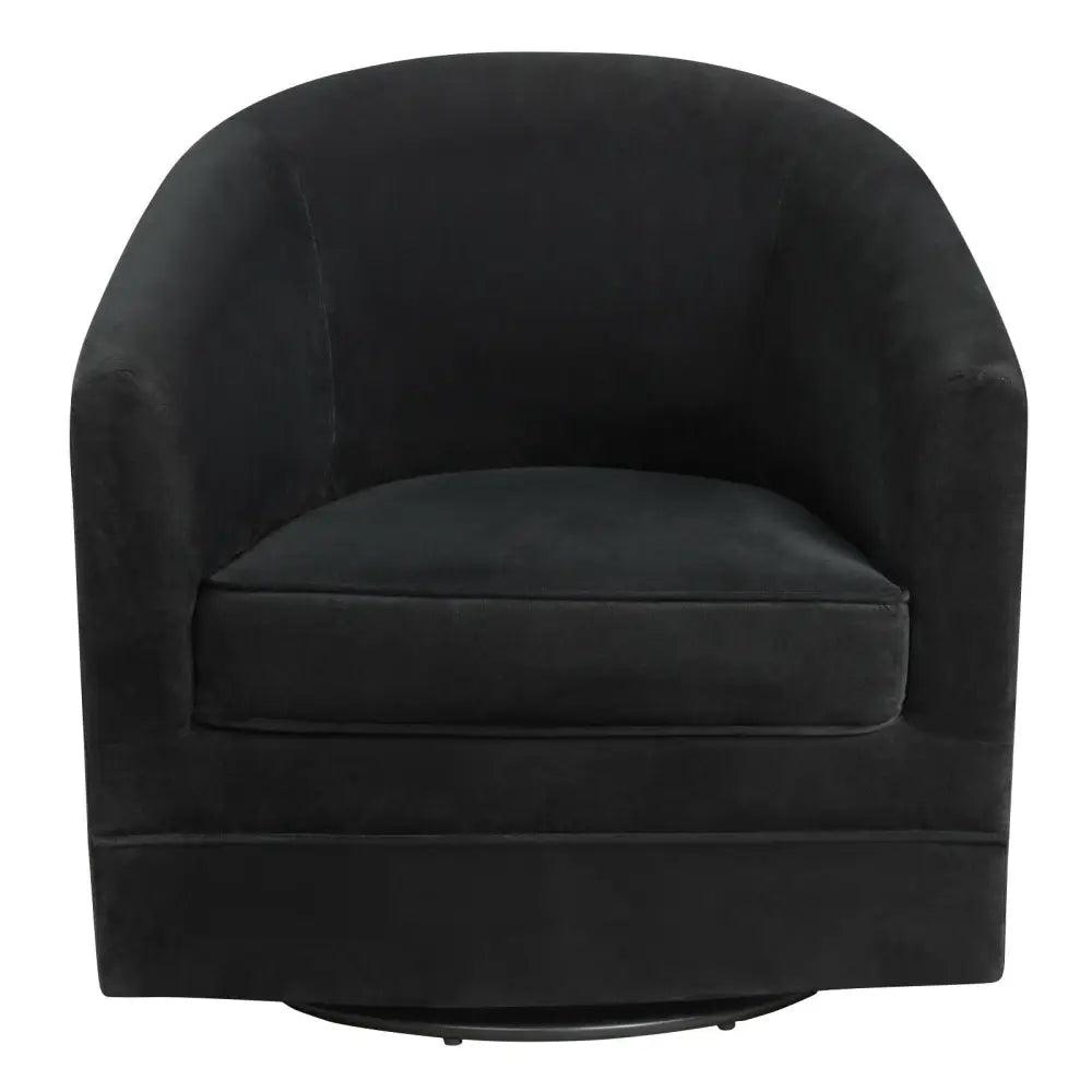 Assembly Accent Chair with 360-Degree Swivel Metal Base for Living Room - Black - Accent Chairs