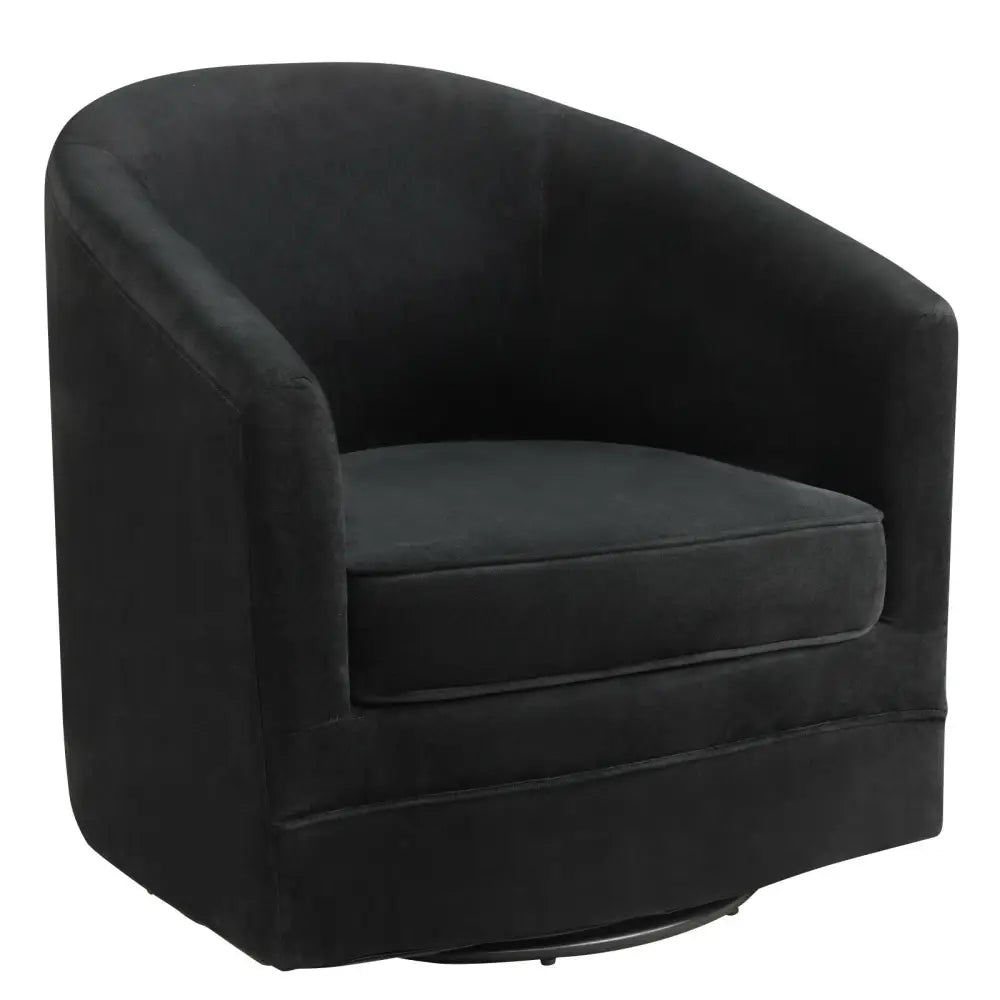 Assembly Accent Chair with 360-Degree Swivel Metal Base for Living Room - Black - Accent Chairs