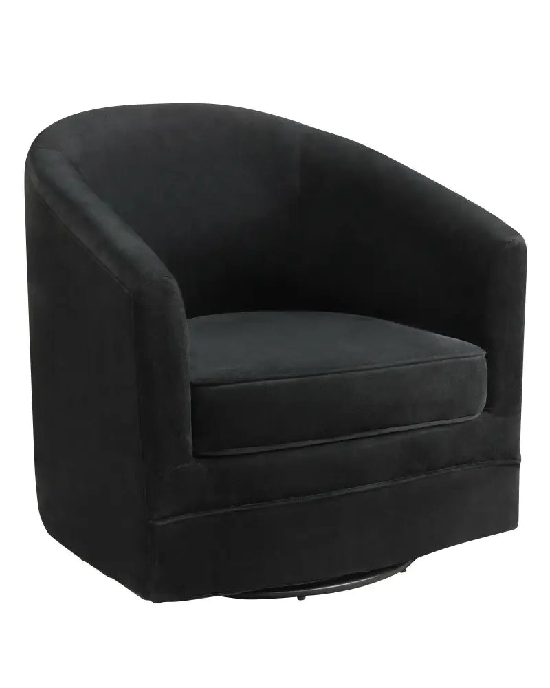 Assembly Accent Chair with 360-Degree Swivel Metal Base for Living Room - Black - Accent Chairs
