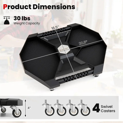 Automotive Rolling Tool Creeper with 4 Swivel Casters and 30 lbs Weight Capacity-Black - Black - Garages