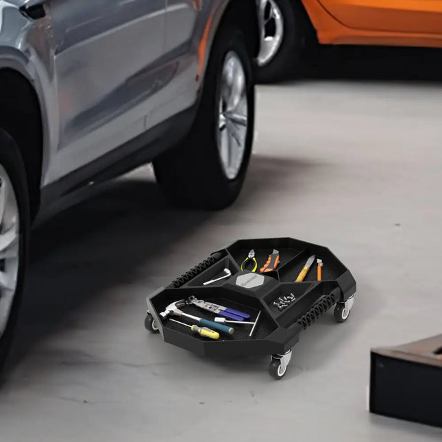 Automotive Rolling Tool Creeper with 4 Swivel Casters and 30 lbs Weight Capacity-Black - Black - Garages