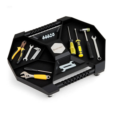 Automotive Rolling Tool Creeper with 4 Swivel Casters and 30 lbs Weight Capacity-Black - Black - Garages