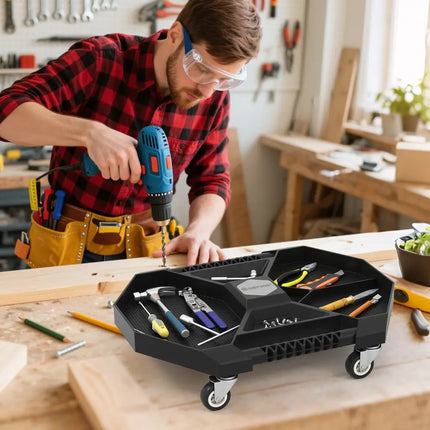 Automotive Rolling Tool Creeper with 4 Swivel Casters and 30 lbs Weight Capacity-Black - Black - Garages