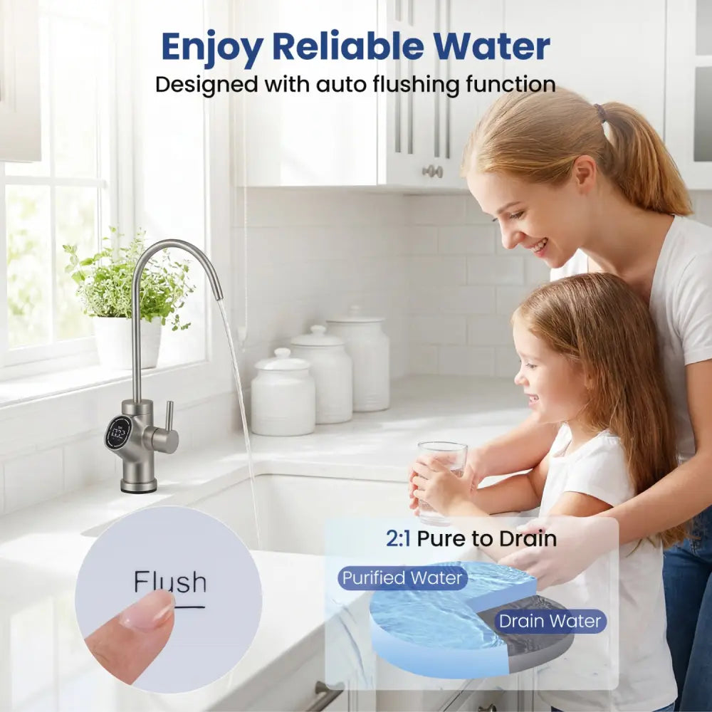 AW-RB05 Alkaline PH+ Reverse Osmosis Water Filter 600 GPD Tankless Under-Sink RO System-Black - Black - Small Appliances