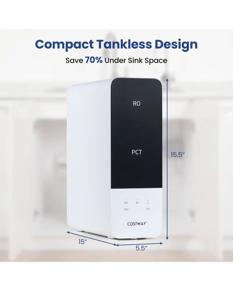 AW-RB05 Alkaline PH+ Reverse Osmosis Water Filter 600 GPD Tankless Under-Sink RO System-Black - Black - Small Appliances