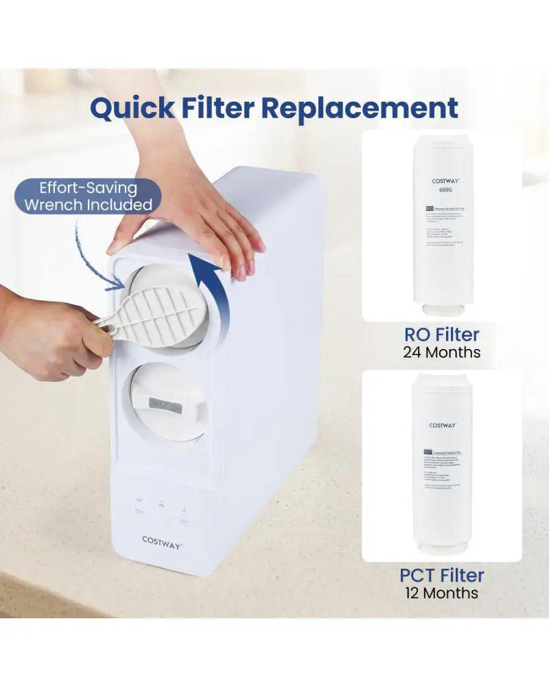 AW-RB05 Alkaline PH+ Reverse Osmosis Water Filter 600 GPD Tankless Under-Sink RO System-Black - Black - Small Appliances