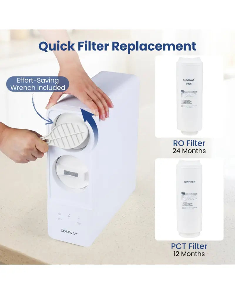AW-RB05 Alkaline PH+ Reverse Osmosis Water Filter 800 GPD Tankless Under-Sink RO System-Black - Black - Small Appliances
