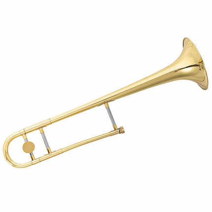 B Flat Trombone Golden Brass with Mouthpiece - Golden - Musical Instruments