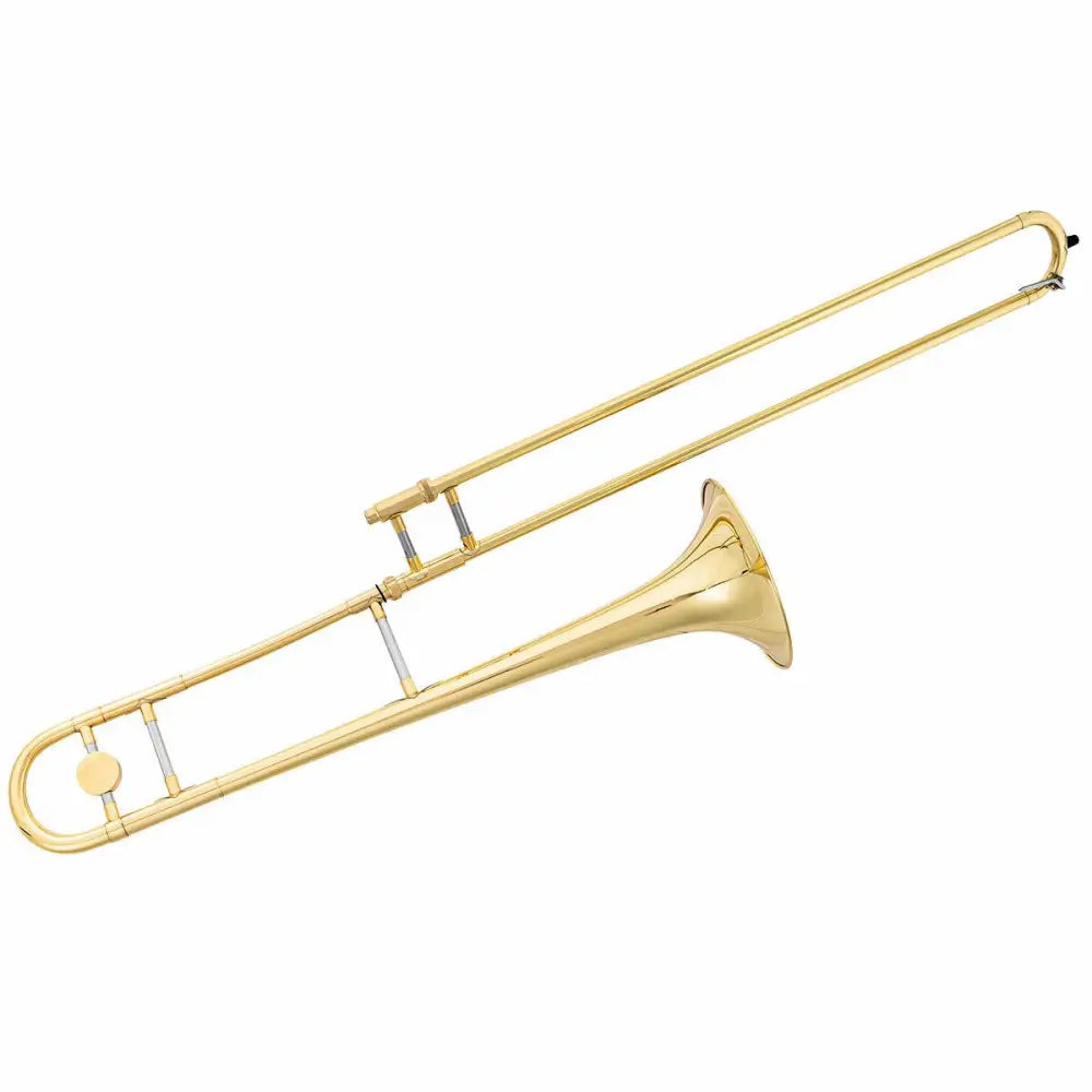 B Flat Trombone Golden Brass with Mouthpiece - Golden - Musical Instruments