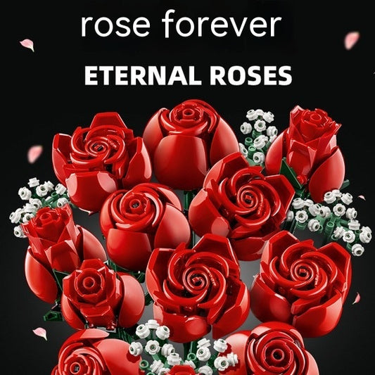 Rose Bouquet Decorative Mini Building Blocks Assembly Toy
