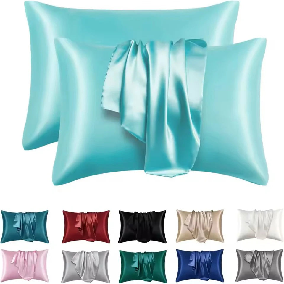 2pcs Satin Silk Pillowcase Set – Soft Luxury Pillow Covers