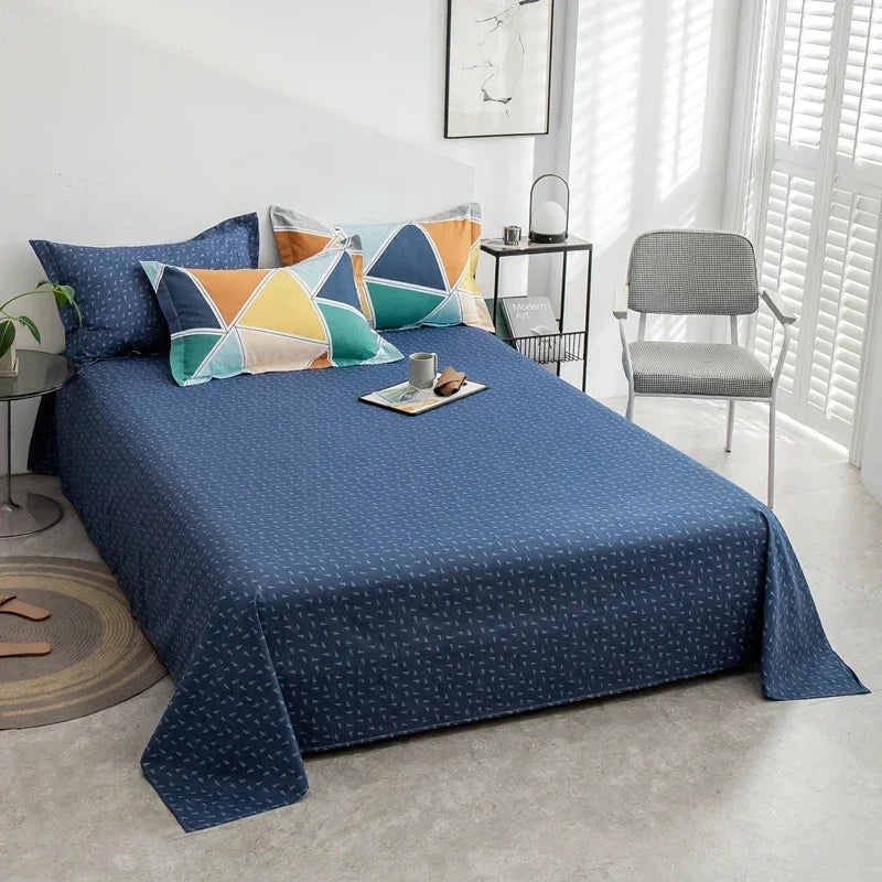 100% Cotton Flat Sheet – Soft, Breathable, Plant Flower Print