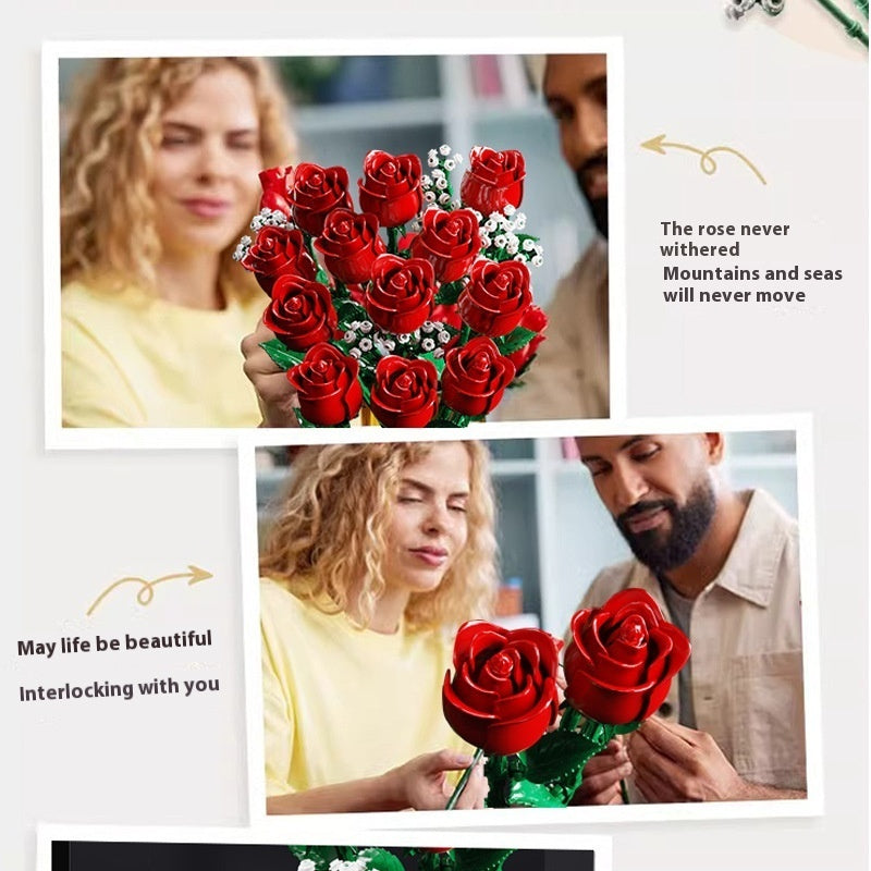 Rose Bouquet Starry Building Blocks Gift