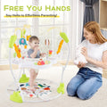 Baby Activity Center Height Adjustable Baby Bouncing Saucer with Interactive Toys-Yellow - Yellow - Baby Gyms & Playmats