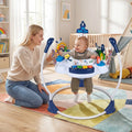 Baby Activity Center Baby Jumper and Bouncer with 6 Interactive Toys Lights and Music-Blue - Blue - Baby Gyms & Playmats