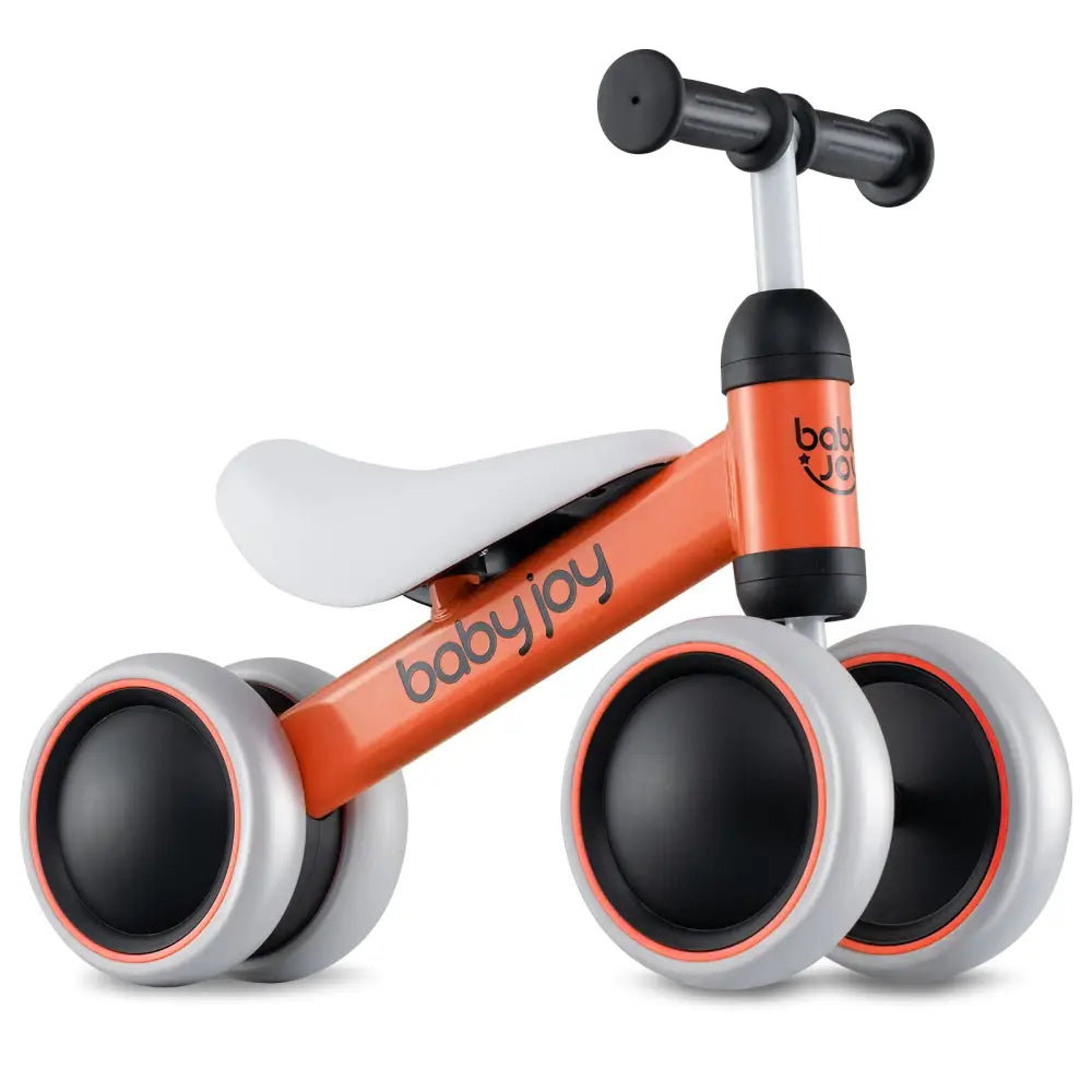 Baby Balance Bike for 2 Years Old Boys Girls No Pedal 4 Wheels-Orange - Orange - Balance Bikes