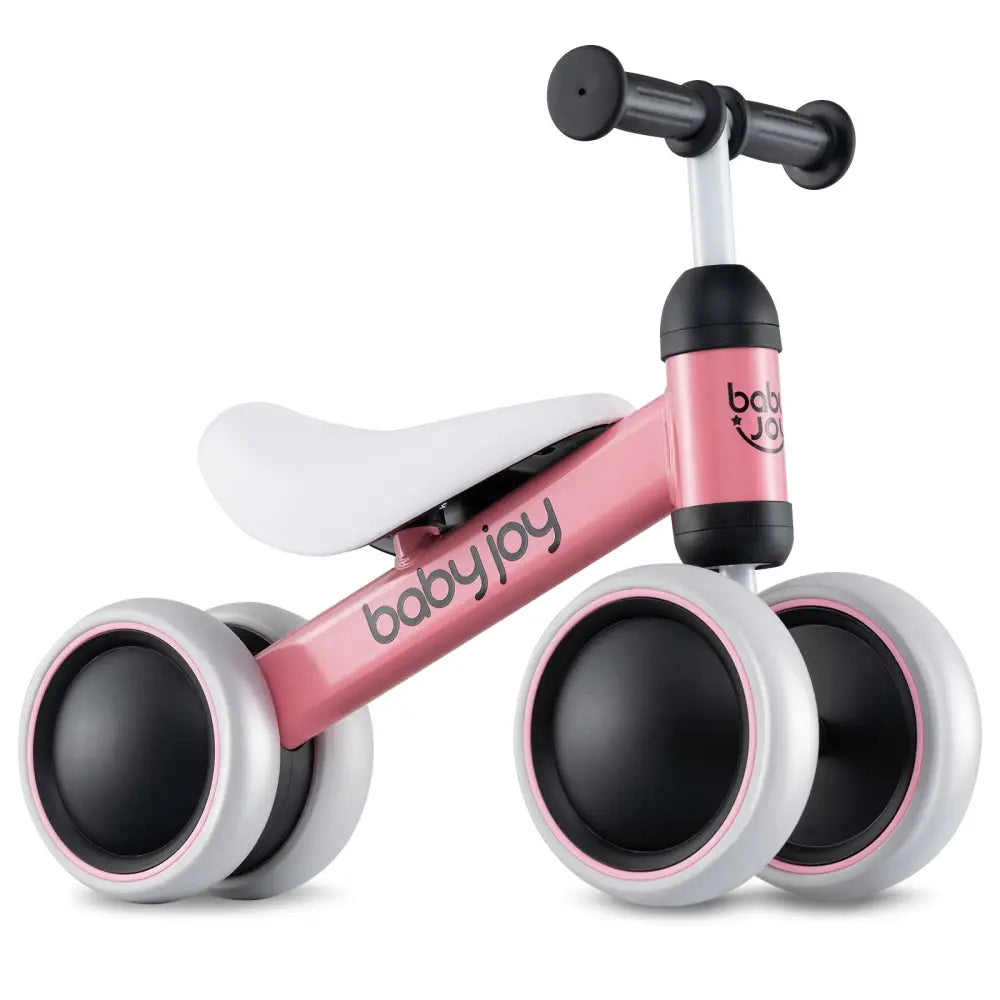Baby Balance Bike for 2 Years Old Boys Girls No Pedal 4 Wheels-Pink - Pink - Balance Bikes