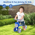 Baby Balance Bike No Pedal Lightweight Infant 4 Wheels Baby Bicycle-Blue - Blue - Balance Bikes