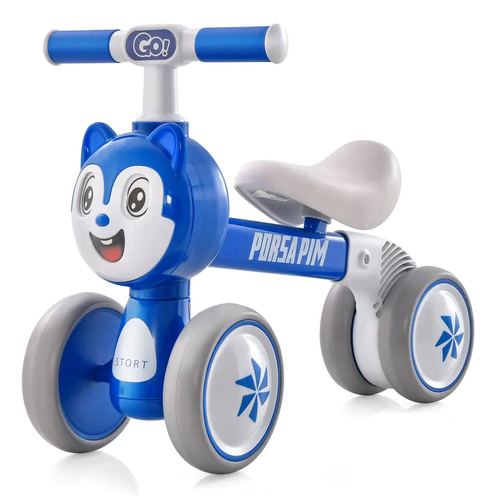 Baby Balance Bike No Pedal Lightweight Infant 4 Wheels Baby Bicycle-Blue - Blue - Balance Bikes