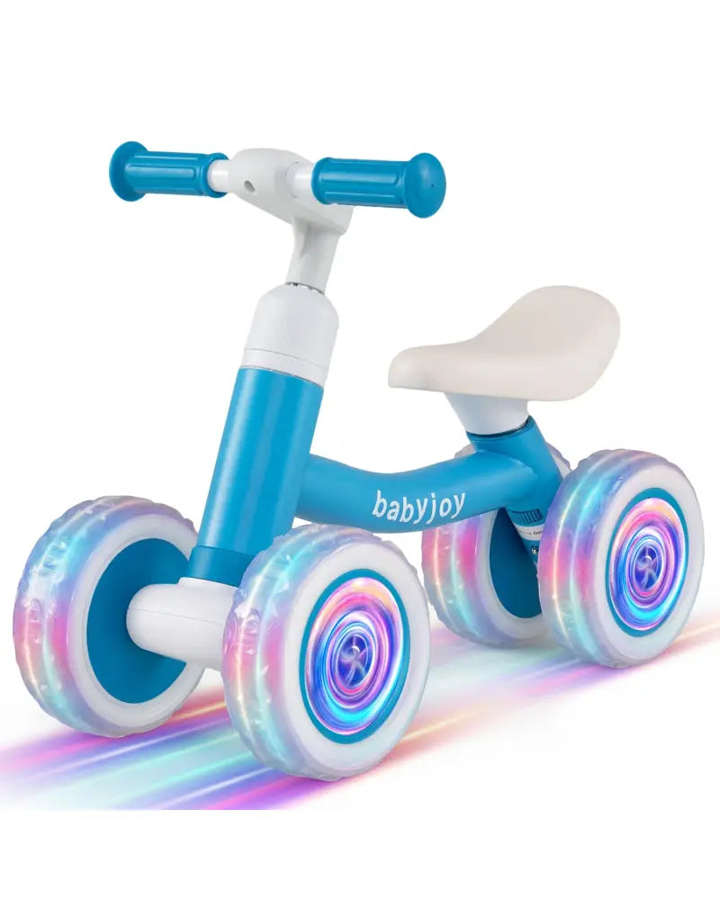 Baby Balance Bike with Adjustable Handlebar and Seat with Lighting Wheels-Blue - Blue - Balance Bikes
