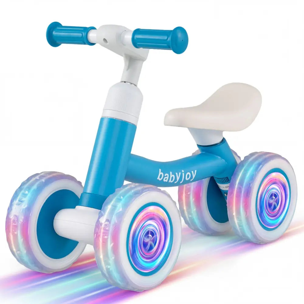 Baby Balance Bike with Adjustable Handlebar and Seat with Lighting Wheels-Blue - Blue - Balance Bikes