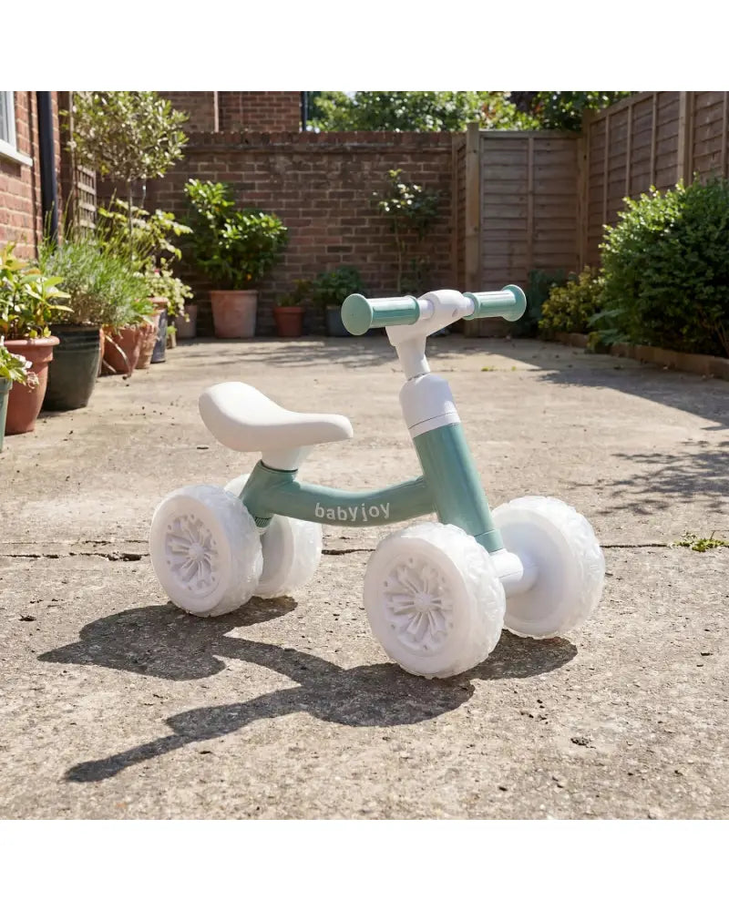Baby Balance Bike with Adjustable Handlebar and Seat with Lighting Wheels-Green - Green - Balance Bikes