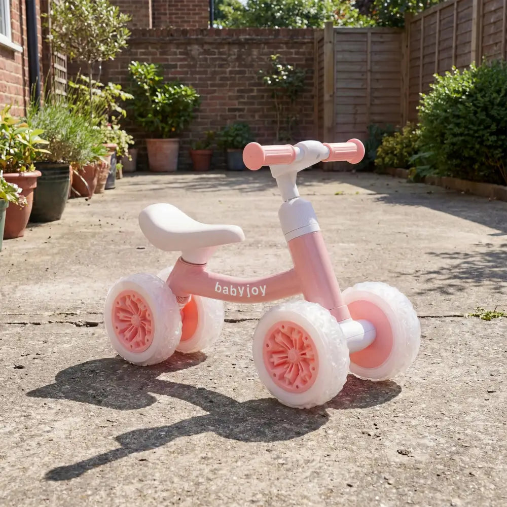 Baby Balance Bike with Adjustable Handlebar and Seat with Lighting Wheels-Pink - Pink - Balance Bikes