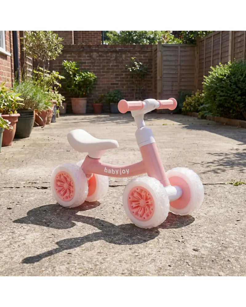 Baby Balance Bike with Adjustable Handlebar and Seat with Lighting Wheels-Pink - Pink - Balance Bikes