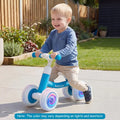 Baby Balance Bike with Adjustable Handlebar and Seat with Lighting Wheels-Blue - Blue - Balance Bikes