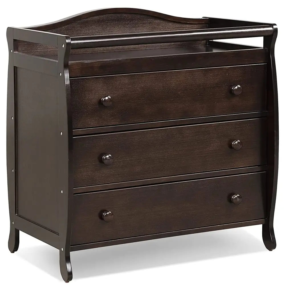 Baby Changing Table Infant Diaper with 3 Drawers and Safety Belt-Brown - Brown - Changing Tables