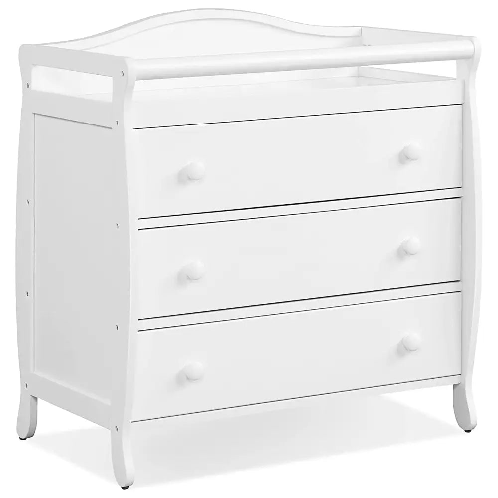 Baby Changing Table Infant Diaper with 3 Drawers and Safety Belt-White - White - Changing Tables