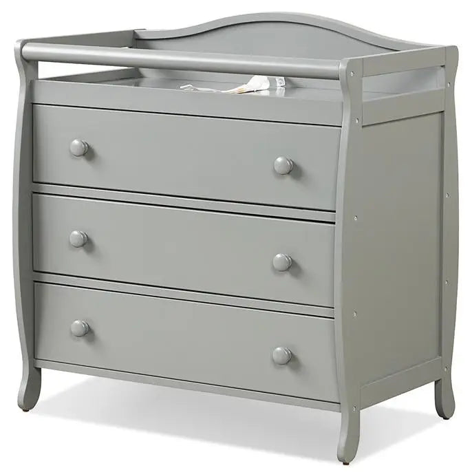 Baby Changing Table Infant Diaper with 3 Drawers and Safety Belt-Gray - Gray - Changing Tables