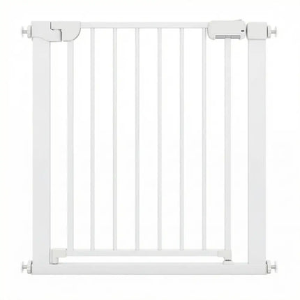 Baby Gate for Stairs Pressure Mounted Auto-Close Door Gate-White - White - Pet Gate
