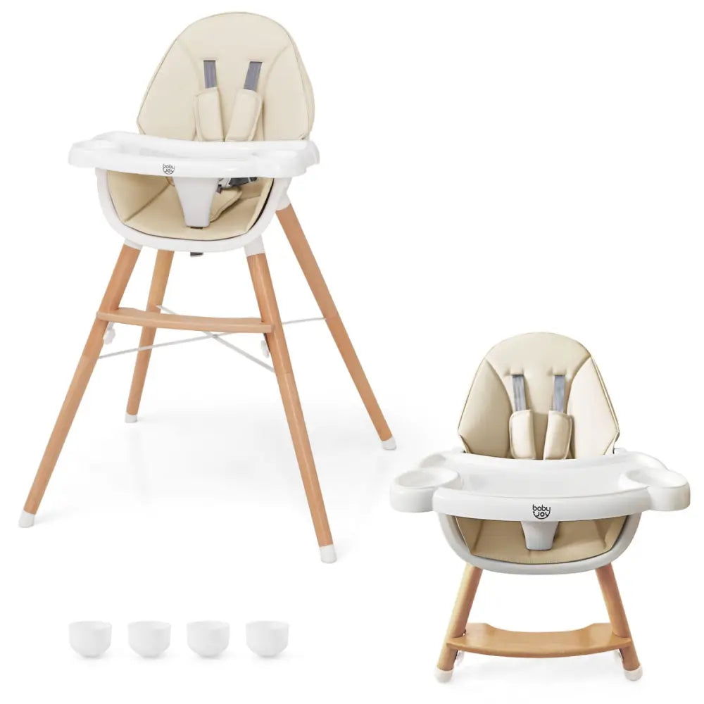 Baby High Chair with Dishwasher Safe Tray-Beige - Beige - High Chairs