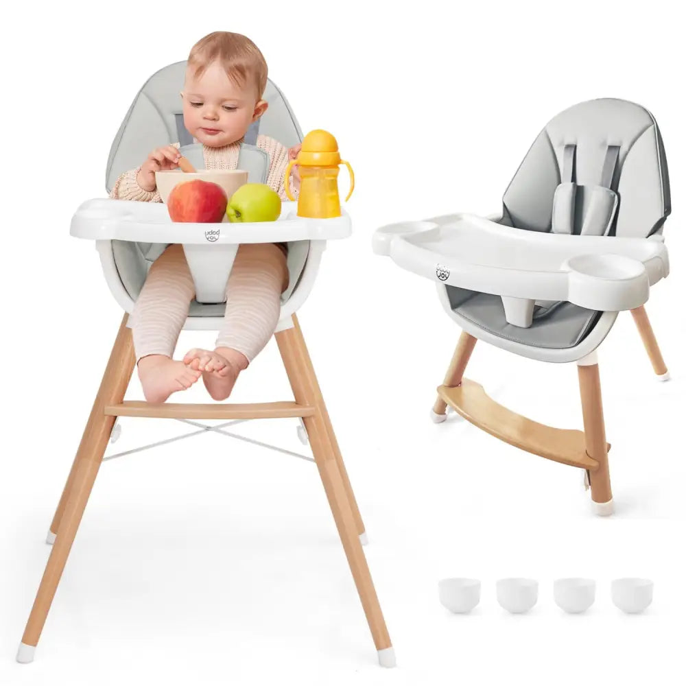 Baby High Chair with Dishwasher Safe Tray-Gray - Gray - High Chairs