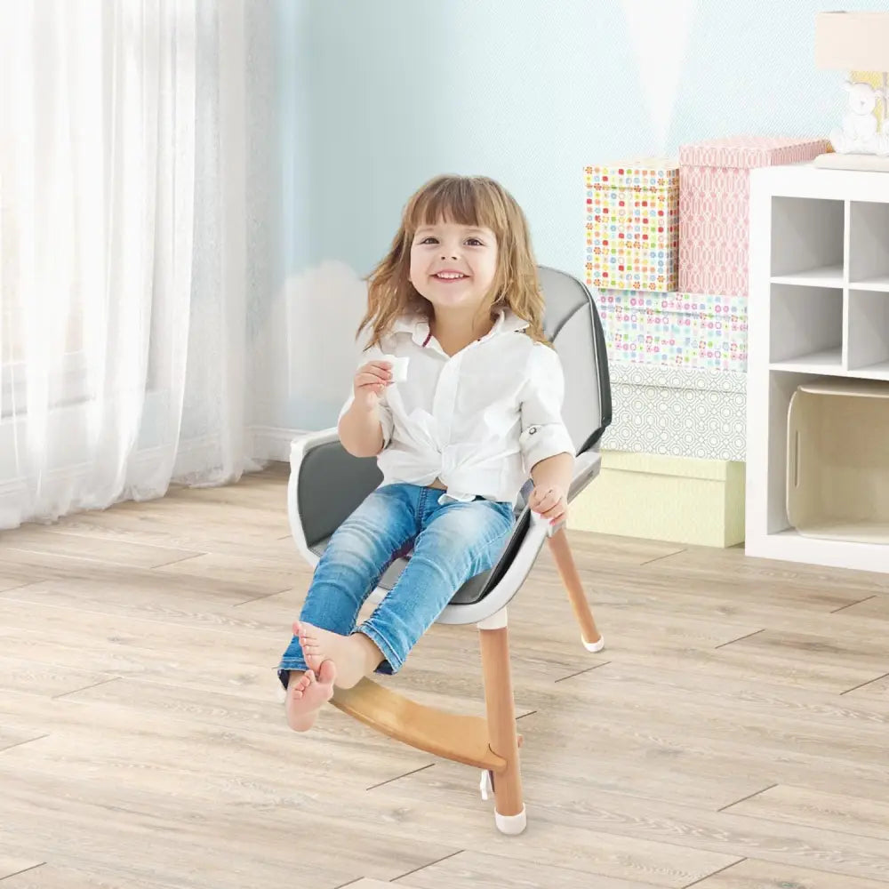 Baby High Chair with Dishwasher Safe Tray-Gray - Gray - High Chairs