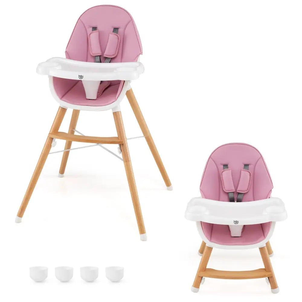 Baby High Chair with Dishwasher Safe Tray-Pink - Pink - High Chairs