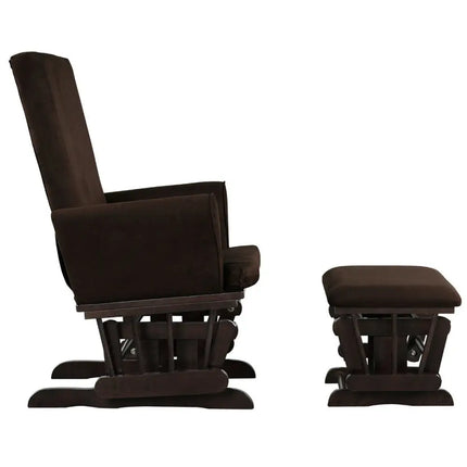 Baby Nursery Relax Rocker Rocking Chair Glider & Ottoman Set-Coffee - Coffee - Recliners