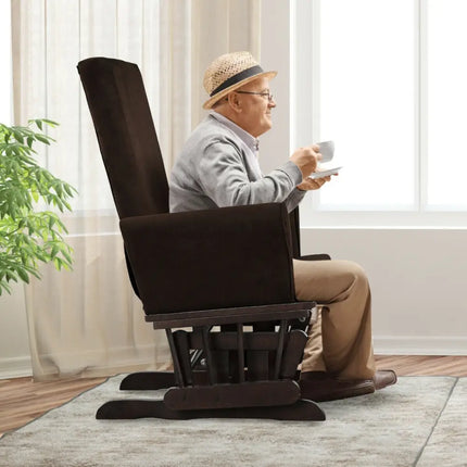 Baby Nursery Relax Rocker Rocking Chair Glider & Ottoman Set-Coffee - Coffee - Recliners