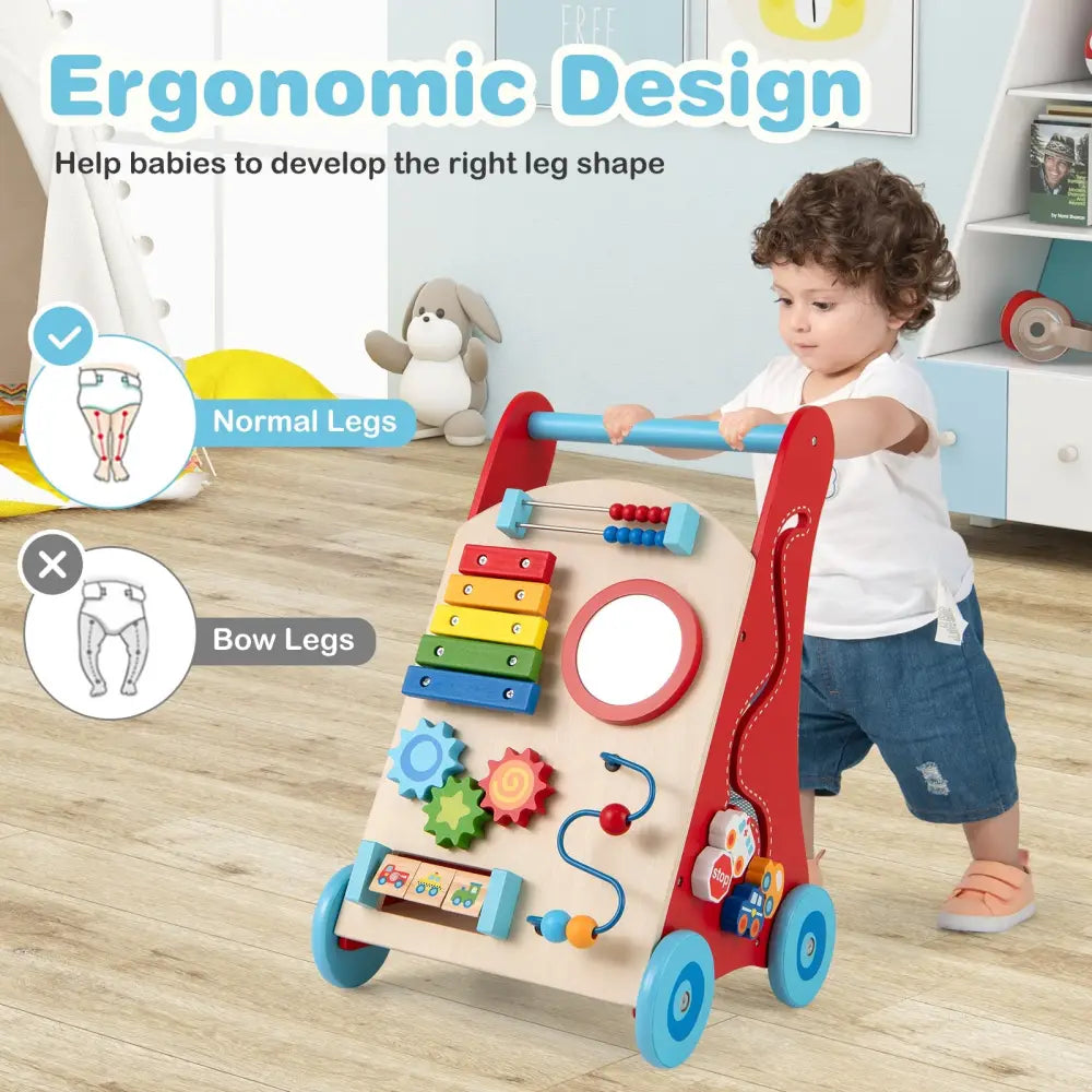Baby Push Walker with Handle and Wheels for Boys & Girls 3+ Years Old-Muticolor - Multicolor - Baby Activity